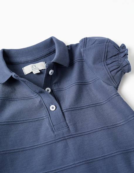 Robe + bloomer en coton avec lignes embossées b&s Bleu 3 - vertbaudet enfant 