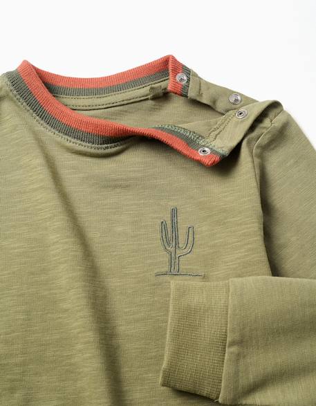 T-shirt en coton à broderie cactus garden Vert foncé 3 - vertbaudet enfant 