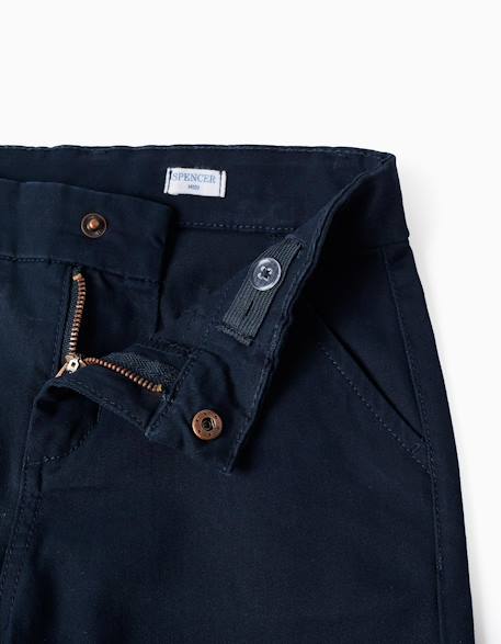 Short chino midi en sergé avec poches Beige clair+Bleu 6 - vertbaudet enfant 
