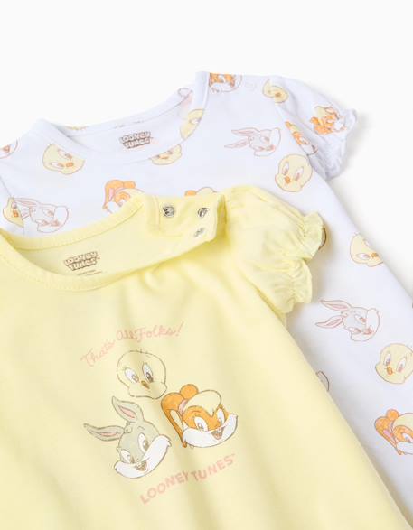 2 combishorts en coton avec looney tunes Multicolore 2 - vertbaudet enfant 