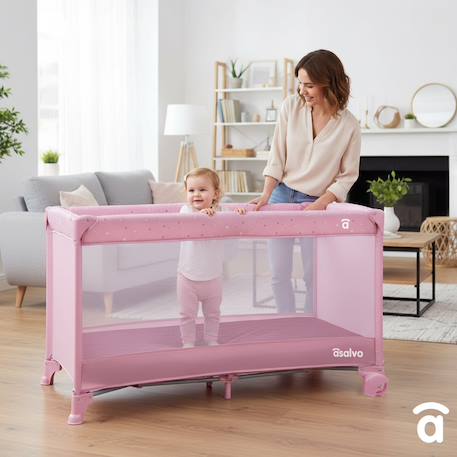 Lit de voyage baléares 2 Beige+Gris+Rose 14 - vertbaudet enfant 