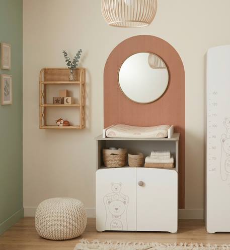 Commode à langer 2 portes en bois - teddy Blanc 1 - vertbaudet enfant 