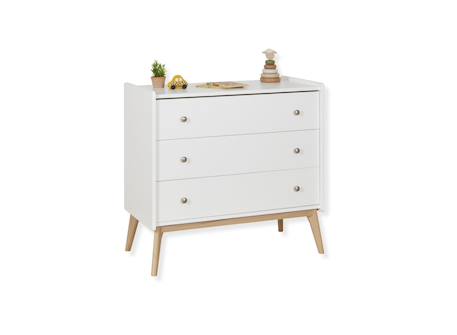 Commode 3 tiroirs gaïa Blanc & chêne 4 - vertbaudet enfant 