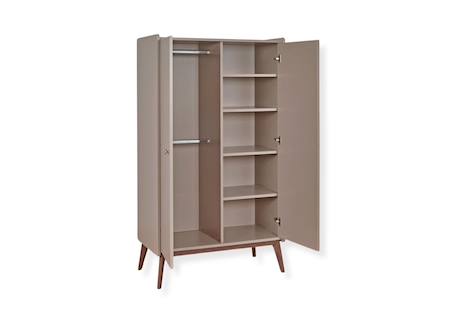 Armoire 2 portes gaïa Argile & noyer 6 - vertbaudet enfant 
