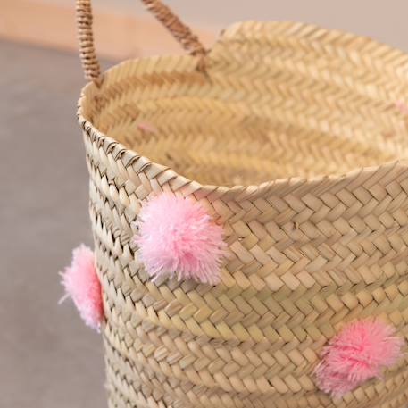 Panier de rangement à pompons Rose 3 - vertbaudet enfant 