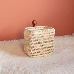 Chambre et rangement-Panier à suspendre demi cercle anse cuir