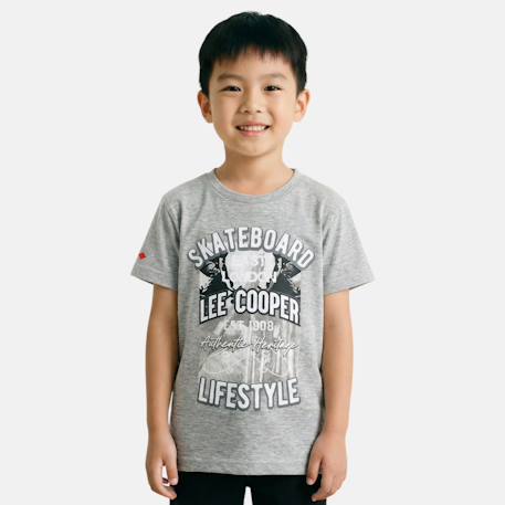 T-shirt manches courtes garçon avec imprime skateboard Bleu+Gris+Marine+Noir 5 - vertbaudet enfant 
