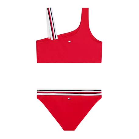 Ensemble bikini fille one shoulder Rouge 2 - vertbaudet enfant 