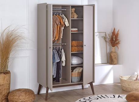 Armoire 2 portes gaïa Argile & noyer 2 - vertbaudet enfant 