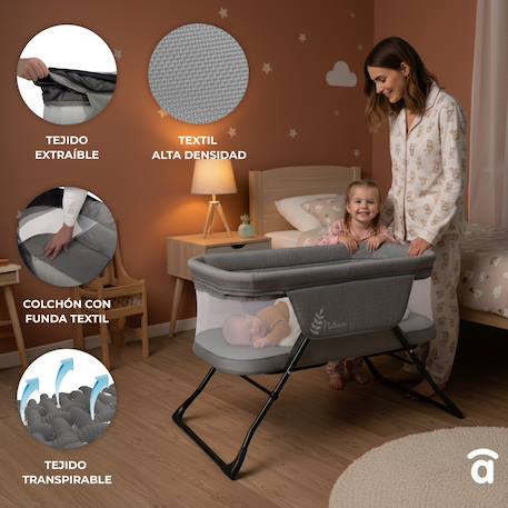 Mini berceau pliant trip natura Gris 3 - vertbaudet enfant 