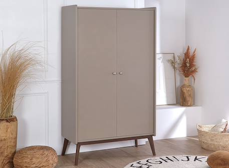 Armoire 2 portes gaïa Argile & noyer 1 - vertbaudet enfant 