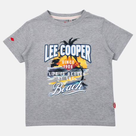 T-shirt manches courtes garçon avec motif plage Bleu+Gris+Kaki+Noir 7 - vertbaudet enfant 