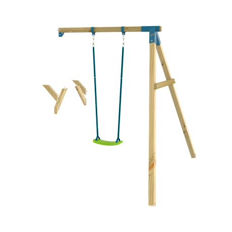 Bras de portique balançoire simple avec siège skywood bois fsc® Marron - bleu 1 - vertbaudet enfant 