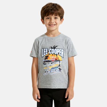 T-shirt manches courtes garçon avec motif plage Bleu+Gris+Kaki+Noir 5 - vertbaudet enfant 