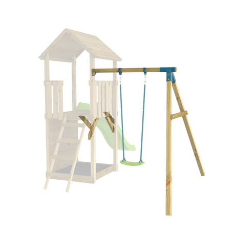 Bras de portique balançoire simple avec siège skywood bois fsc® Marron - bleu 2 - vertbaudet enfant 
