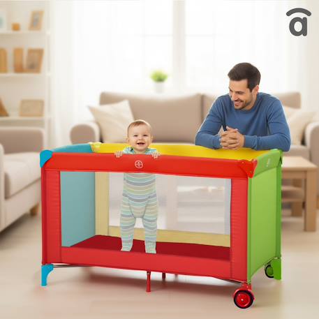 Lit parapluie de voyage Rouge, vert, jaune, bleu 2 - vertbaudet enfant 