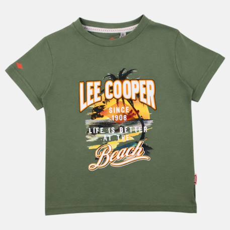 T-shirt manches courtes garçon avec motif plage Bleu+Gris+Kaki+Noir 11 - vertbaudet enfant 