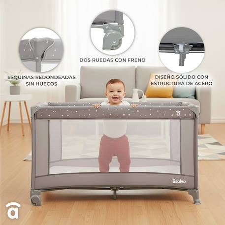 Lit de voyage baléares 2 Beige+Gris+Rose 11 - vertbaudet enfant 