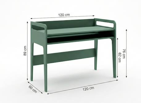 Bureau enfant féroé Kaki 4 - vertbaudet enfant 