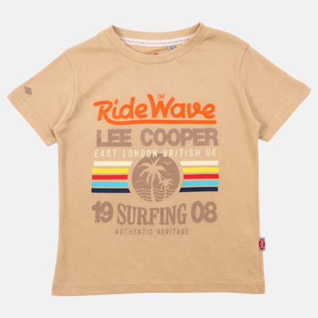 T-shirt manches courtes imprimé, col rond Beige+Bleu marine+Gris clair+Vert kaki 3 - vertbaudet enfant 