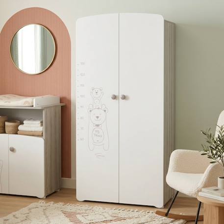 Armoire 2 portes bébé en mélamine - teddy Blanc 1 - vertbaudet enfant 