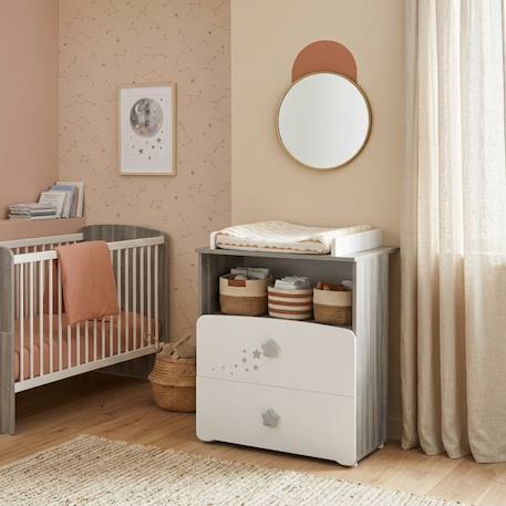 Commode à langer et 1 niche en bois - nao Blanc 1 - vertbaudet enfant 