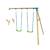 Bras de portique balançoire double avec sièges skywood bois fsc® Marron - bleu 1 - vertbaudet enfant 