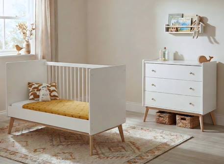 Commode 3 tiroirs gaïa Blanc & chêne 6 - vertbaudet enfant 