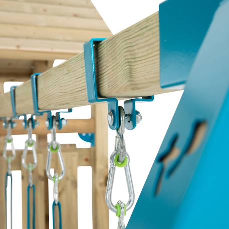 Bras de portique balançoire double skywood bois fsc® Marron - bleu 5 - vertbaudet enfant 