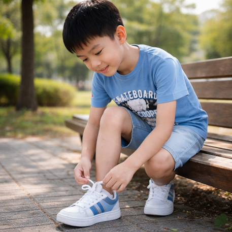 T-shirt manches courtes garçon avec imprime skateboard Bleu+Gris+Marine+Noir 2 - vertbaudet enfant 