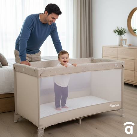 Lit de voyage baléares 2 Beige+Gris+Rose 2 - vertbaudet enfant 
