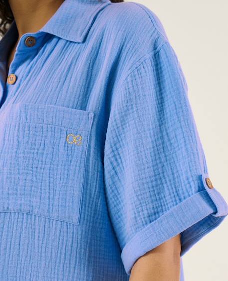 Robe chemise courte oversize d'allaitement bertille Bleu 5 - vertbaudet enfant 