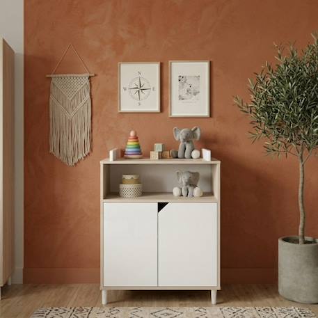 Commode à langer bébé en bois - scandi Blanc/beige+Blanc/gris 1 - vertbaudet enfant 