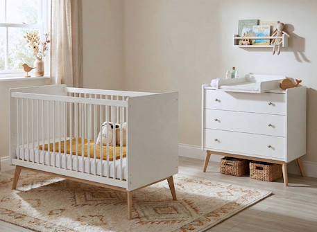 Commode 3 tiroirs gaïa Blanc & chêne 2 - vertbaudet enfant 