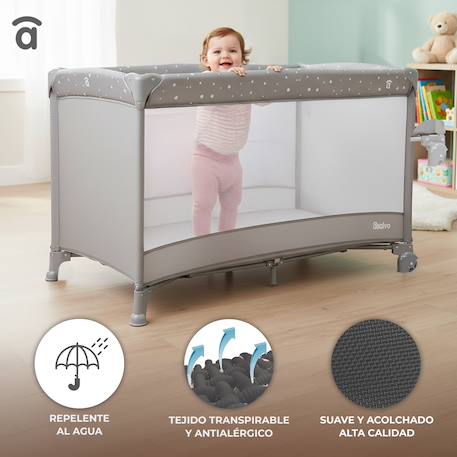 Lit de voyage baléares 2 Beige+Gris+Rose 9 - vertbaudet enfant 
