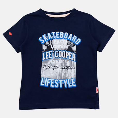 T-shirt manches courtes garçon avec imprime skateboard Bleu+Gris+Marine+Noir 12 - vertbaudet enfant 