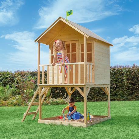 Maisonnette cabane sur pilotis colline bois fsc® Marron 1 - vertbaudet enfant 