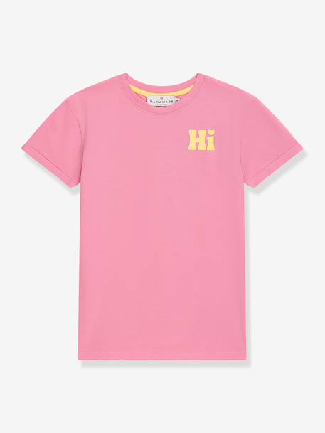 Fille-T-shirt, sous-pull-T-shirt à inscription fille DANAMADE, rose