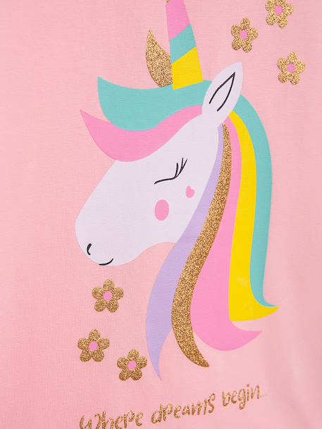 T-shirt fille avec arc-en-ciel en sequins DANAMADE bleu glacier+rose poudré 6 - vertbaudet enfant 