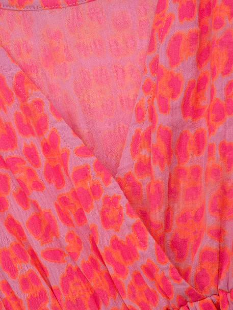 Robe à motif léopard, jupe à volants, manches longues fille DELENA DANAMADE rose 3 - vertbaudet enfant 