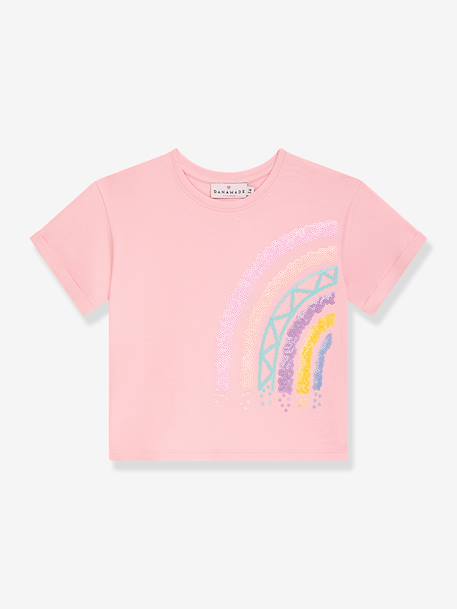 Fille-T-shirt, sous-pull-T-shirt avec sequins arc-en-ciel, fille, DANAMADE