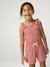Combinaison short fille bi matière gris ardoise+vieux rose 10 - vertbaudet enfant 