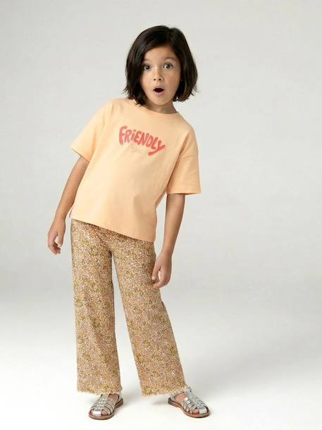 Legging fille en maille côtelé beige+blanc imprimé+écru 6 - vertbaudet enfant 