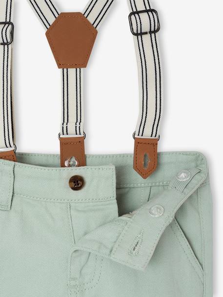 Pantalon bébé à bretelles amovibles vert sauge 5 - vertbaudet enfant 