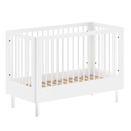 Lit bébé en hêtre massif  aubane Blanc 5 - vertbaudet enfant 