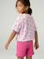 T-shirt fille cropped manches courtes beige+écru+rayé violet+rose poudré 11 - vertbaudet enfant 