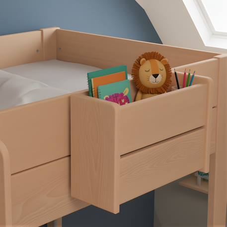 Lit mezzanine en hêtre massif armand Bois naturel 6 - vertbaudet enfant 