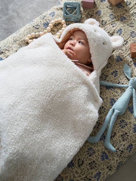 Nid d'ange transformable en tapis à langer peluche beige+écru+gris souris+Hygge+kaki+Lovely Leo 14 - vertbaudet enfant 