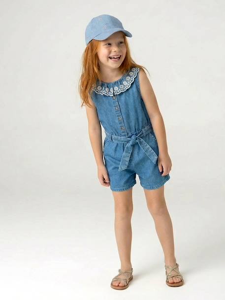 Combishort en denim stone 1 - vertbaudet enfant 