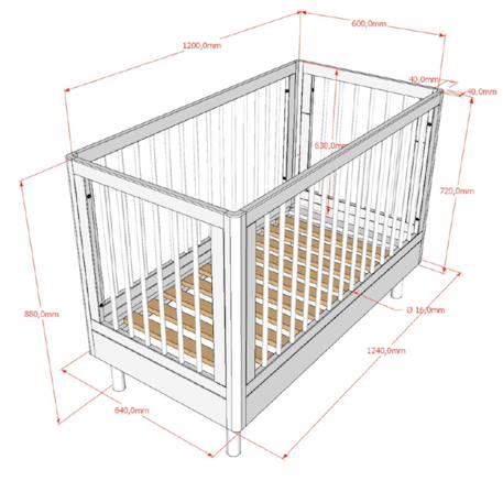 Lit bébé en hêtre massif  aubane Blanc 6 - vertbaudet enfant 